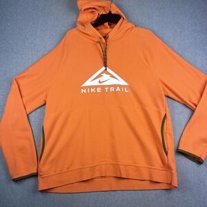 Nike Trail Magic Hour Hoodie Mens XL Orange Dri-FIT Pullover Graphic Sweatshirt